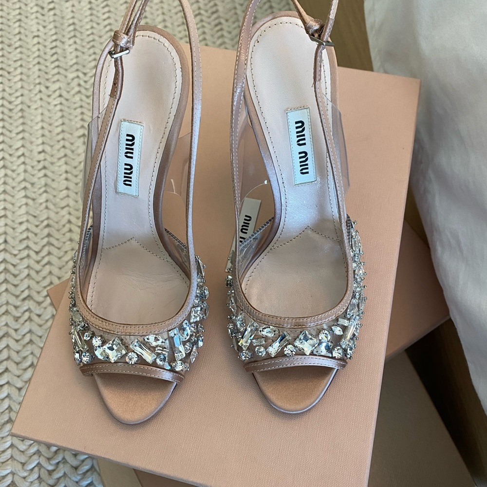 Miu Miu  Crystal asking Back Heels